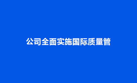 公司全面实施国际质量管理和质量保证体系司全面国际质量管